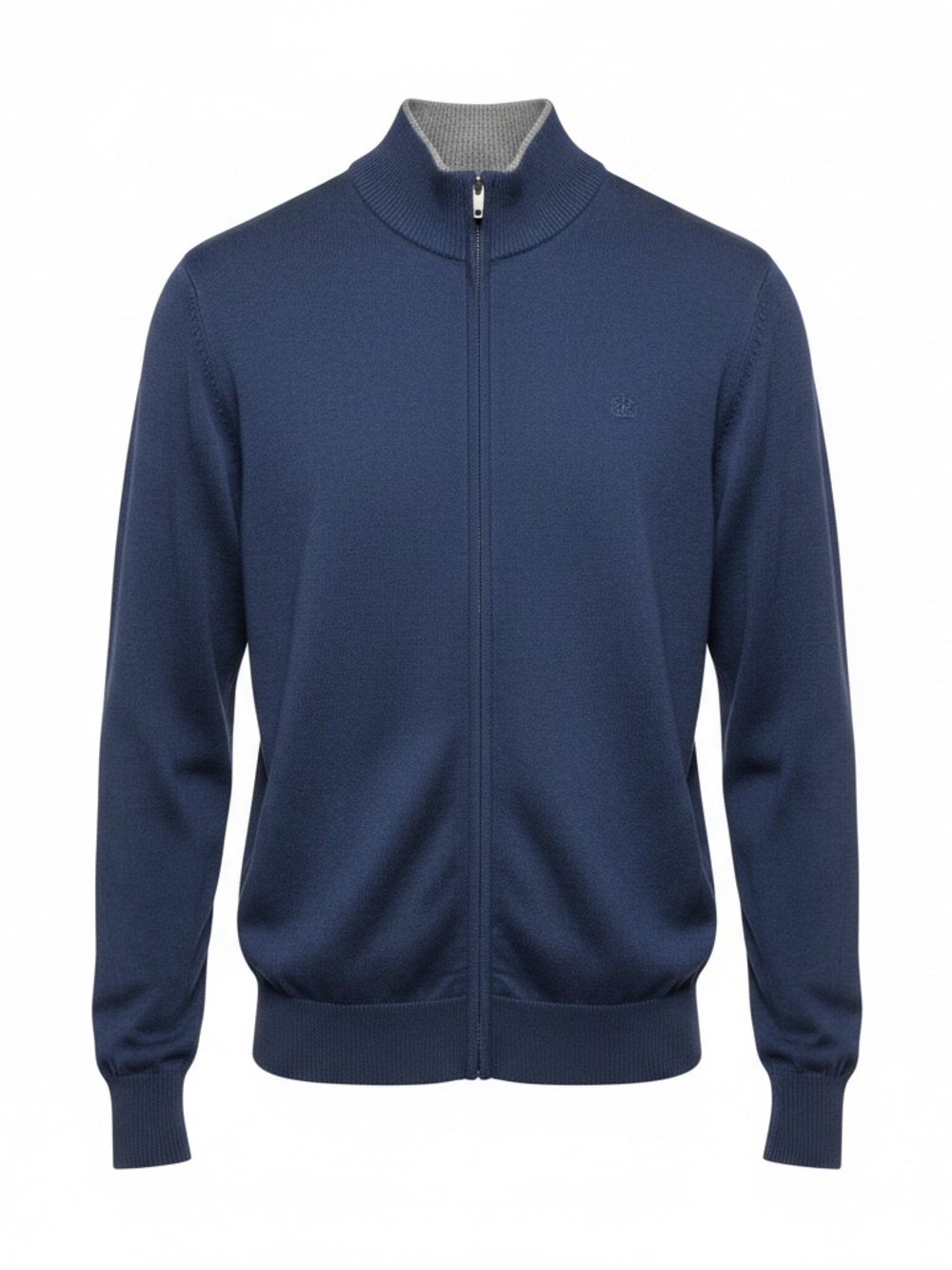 Tailorbyrd Navy Full-Zip Mock Collar Sweater